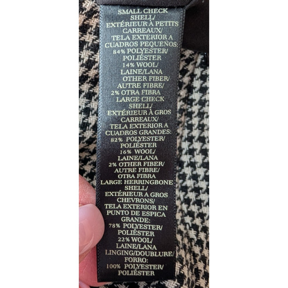 Ann Taylor Houndstooth Chevron Check Tweed Peplum Skirt 4P Preppy Academia Black - Picture 6 of 8